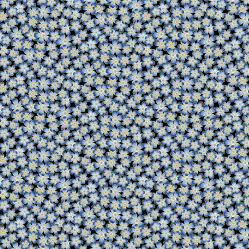 Flower Fancy Quilt Fabric Blue