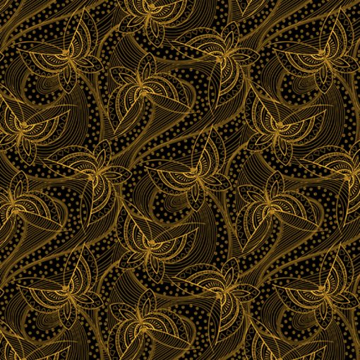 Gold butterfly Quilt Fabric