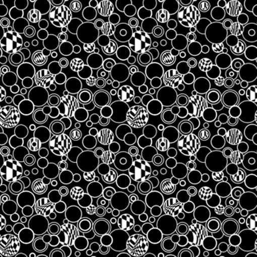 Black Bubbles Quilt Fabric