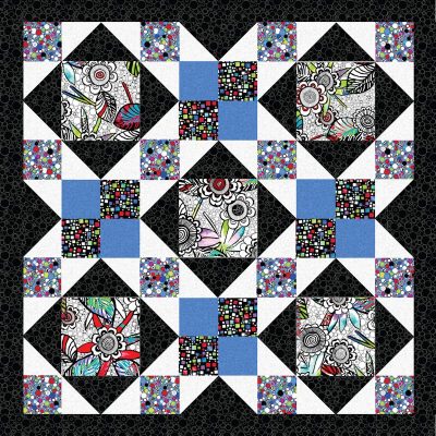 Afternoon Delight Blue Quilt Patterns and Quilt Kits